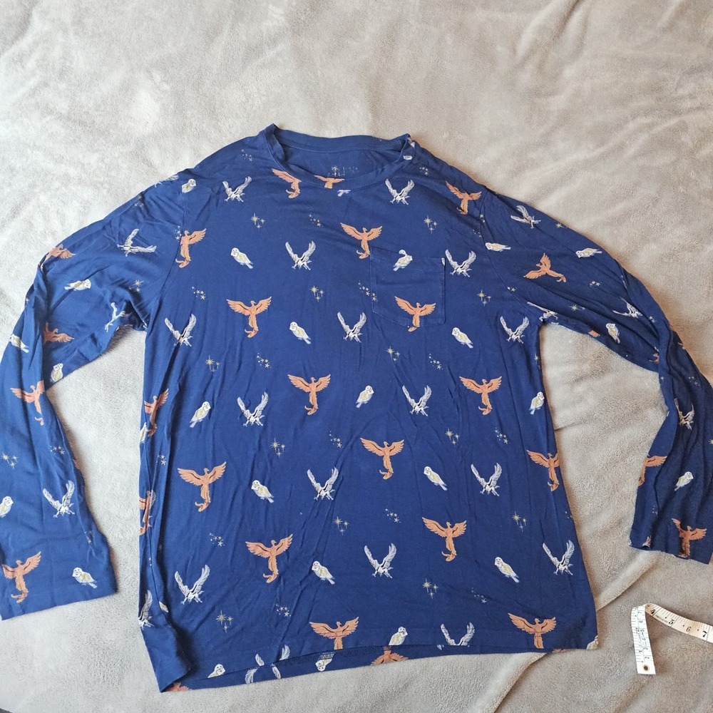 Kyte Baby Bamboo Harry Potter Flight Long Sleeve Tee Men's Large Sleep Cozy Soft